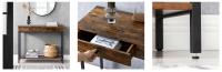 VASAGLE Mesa de Consola, Mesa de Entrada, Mesa de Centro con 2 cajones, Marco de Acero, Estable, para Pasillo, Dormitorio, Sala de Estar, Estilo Industrial, marrón rústico y Negro - details 2