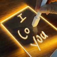 Tablero De Notas LED Con Luz Nocturna USB Regalo Para Niños Novia Decoración Luz Nocturna Rectangular Incluye Pluma - details 1