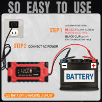 Cargador De Batería De Coche Automático 12V 10A 7 Etapas Rápida 6-180Ah Para AGM GEL WET Batería De Ácido Plomo Con Pantalla LCD - details 9