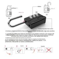 Cerradura De Combinación Tríptica Multifuncional Para Equipaje De Viaje Anti-Robo Con Código De Bloqueo Colorido - details 6