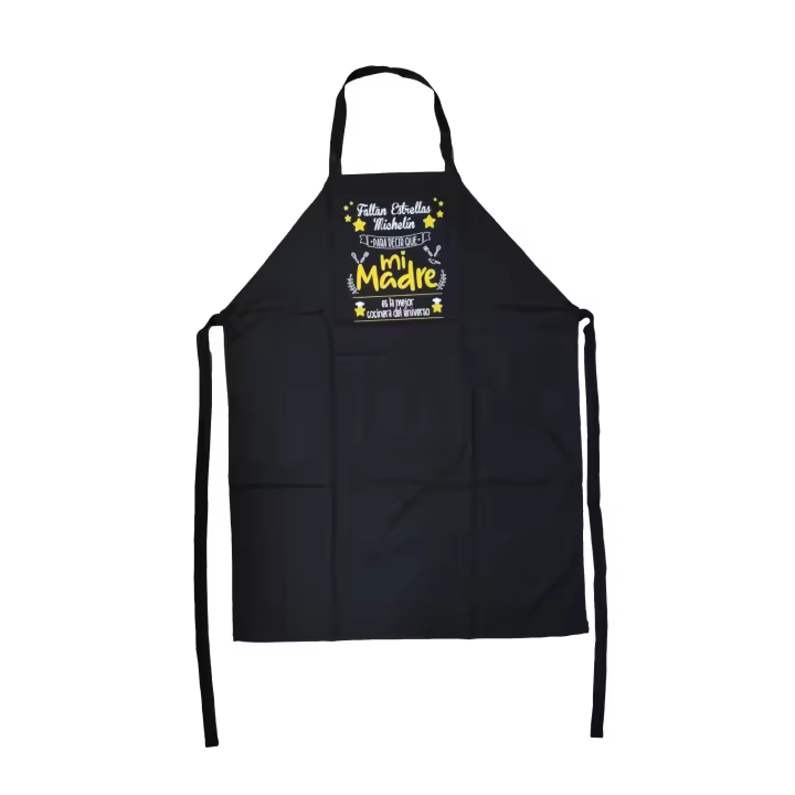 Delantal frase Faltan Estrellas Michelín para decir que Mi Madre es la Mejor Cocinera del Universo " DELANTAL MAMÁ ABUELA - 1