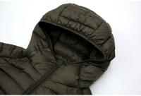 Chaqueta De Pollo Blanca 90% Para Hombres Super Ligera Con Capucha Chaqueta Térmica Casual Cierre De Cremallera Largo Regular - details 10