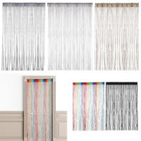 Cortina Decorativa Para Puerta 100cm X 200cm Divisor De Habitación Para Bodas Coffee House Restaurante Hecho De Hilo De Poliéster Y Plata - details 4
