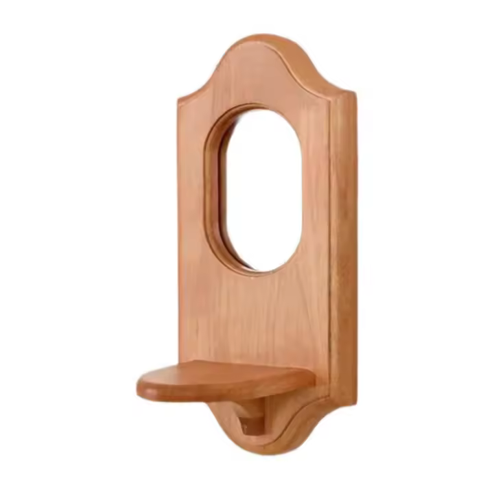 Espejo De Pared Con Marco De Madera Y Sconce Arte De Pared Rustico 33x15.5cm Accesorios Para Entrada Instalación Fácil Versátil Para Sala De Estar Decoración Para Dormitorio Baño Estilo Rústico Farmhouse - 1