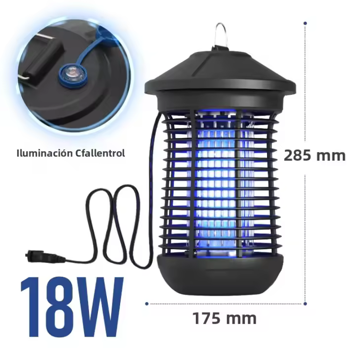 Lampara Asesina De Mosquitos Con Luz UV 6W/18W Control Remoto Trampa Eléctrica Para Insectos 365nm Zapador De Pulgas Luz De Mosquitos - 1