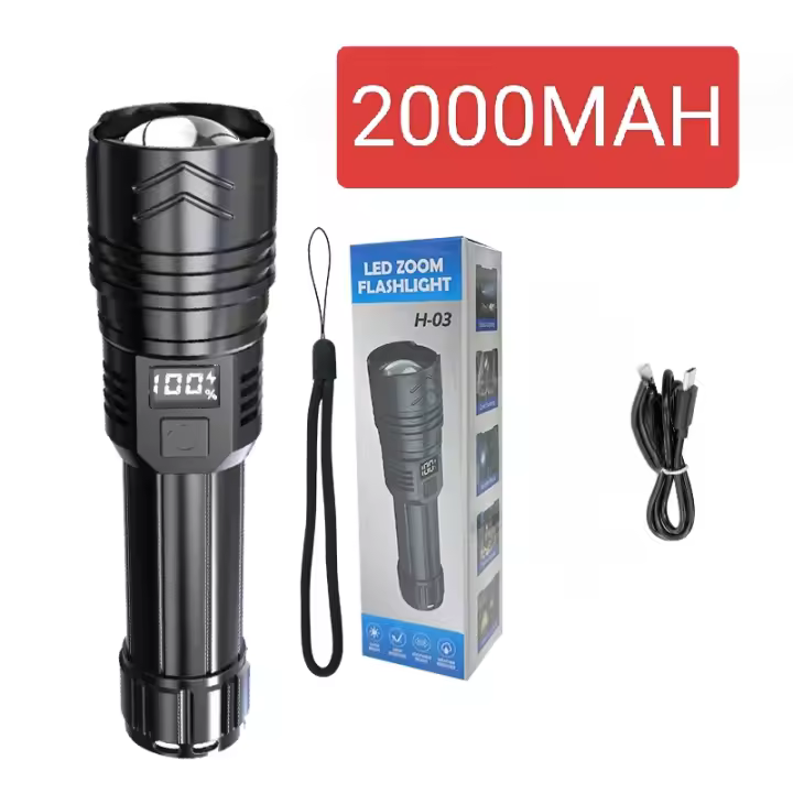 Linterna Táctica De Alta Potencia 100000 Lumens Con Batería Integrada Torcha Impermeable Para Emergencias Y Actividades Al Aire Libre - 1
