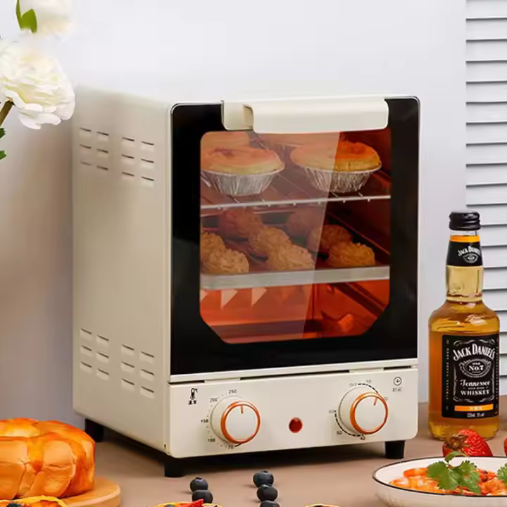 12L Freidoras de aire eléctricas de gran capacidad, horno tostador mecánico para el hogar, cocina de 360 °, Horno de convección para hornear, freidora profunda sin aceite - 1