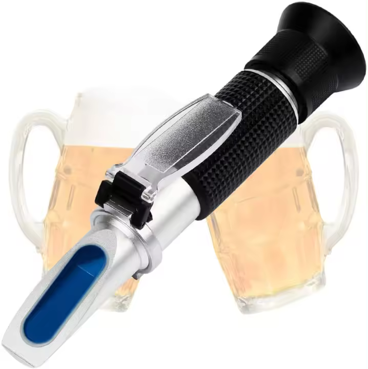 Refractómetro Brix, refractómetro para mosto de cerveza, escala dual: gravedad específica 1,000-1,120 y Brix 0-32 %, reemplaza al hidrómetro de elaboración casera - 1