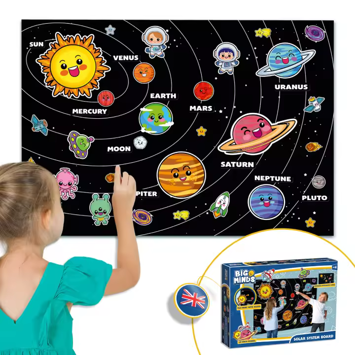 Big Minds- Descubre El Sistema Solar | Sistema Solar para Niños En Inglés | Juguetes Montessori con Figuras | Montessori 4 Años | Juegos Educativos Niños 4 Años | Regalos para Niños | Planetas - 1