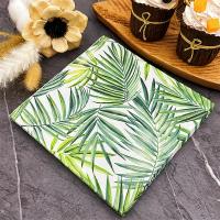 Toallas De Papel Impresas Para Hotel Restaurante Decoración De Mesa Con Hojas Verdes Frescas Y Flores Colores Variados 20pcs/paquete Tamaño 33x33cm 2 Capas - details 1