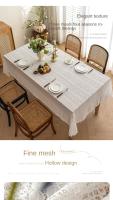 Nueva Toalla De Mesa Romántica Francesa Pequeña En Malla 1pc 85/100/140/180/200/220/260/300cm Impermeable Y Repelente De Suciedad Estilo Meditarráneo Floral Rectangular - details 4