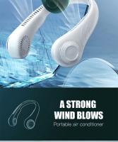 Ventilador portátil para colgar en el cuello, dispositivo de refrigeración USB sin hojas, banda para el cuello de 360 grados, 78 salidas de aire envolvente, recargable, 4000Mah - details 5
