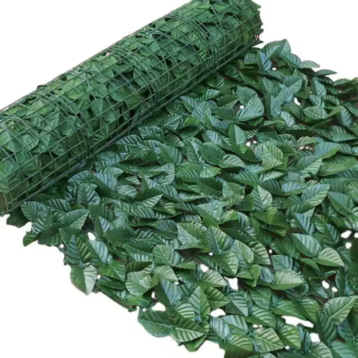 Panel De Privacidad Artificial De Hojas Verdes Para Jardín Falso Césped Y Valla De Rattan Decoración Para Jardín Y Césped - 1