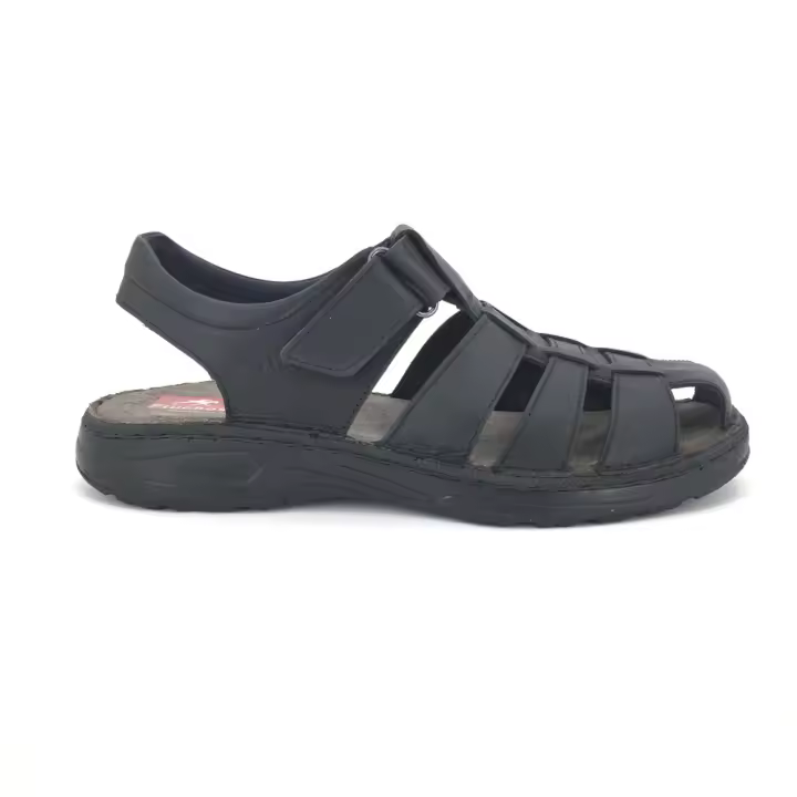 Sandalia Fluchos para hombre, mod.2198, Sandalia cangrejera con cinta textil adhesiva todo piel - 1