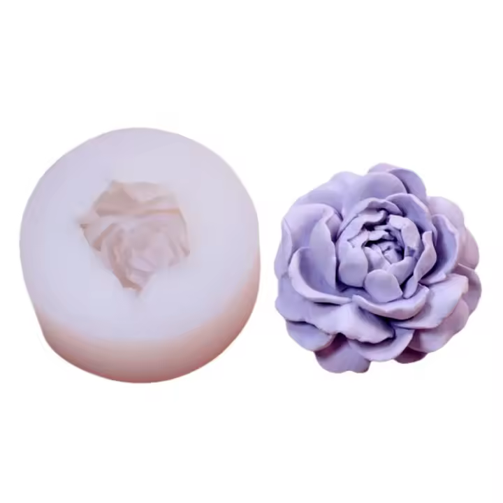 Molde De Velas 3D Jasmine DIY Rosa Peonia Flor De Azúcar Para Hornear Y Resina Herramientas De Bricolaje Y Chocolate - 1