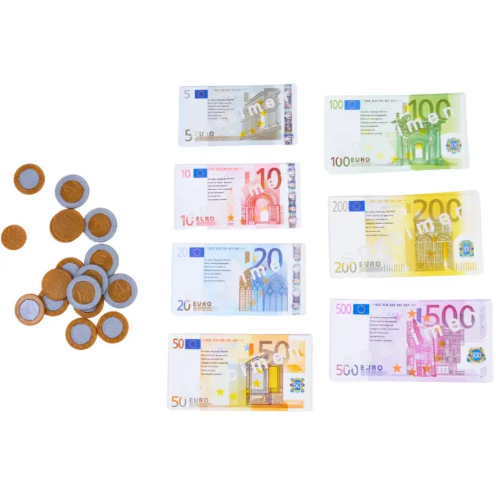 Dohe Educa - Monedas y Billetes de Euro para Niños (De 1 céntimo a 500 €), Juego didáctico con Dinero Falso, Material Escolar y Educativo - 1
