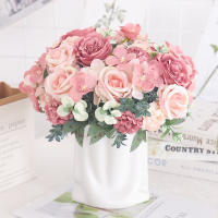 Flores Artificiales De Seda Peonia Y Hydrangea Para Vaso Decoración De Hogar Para Boda Corbata Falsa Accesorios De Plantas De Mesa - details 0