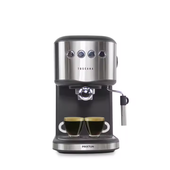 Cafetera Automática Toscana - Expresso - Vaporizador - Adaptador para Cápsulas - 20 Bares  PRIXTON