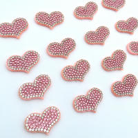 20Pcs Parches En Forma De Corazón Rosa Con AB Rhinestone Aplicación De Diamantes Para Ropa Decoración De Clip De Cabello Accesorios De Costura - details 5