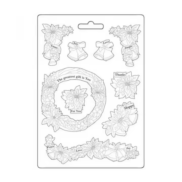 STAMPERIA                           MOLDE FINO MODELADO 21x15 CM GUIRNALDA NAVIDAD - 1