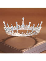 Diadema De Estilo Barroco Para Boda Corona Redonda Elegante Para Cumpleaños Fiesta De Princesa Disfraz Y Fotografía - details 0