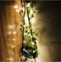 Cadena De Luces De Hojas Verdes Falsas 2M Con 20 LED Luz De Navidad Impermeable Y Alimentada Por Batería Para Decoración De Pared Y Casa - details 2