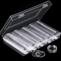 100Pcs Estuche De Almacenamiento Para Monedas Coleccionables De Plástico Transparente Capacidad Para 27mm Y 30mm Caja De Medallas Y Coincapsule - details 4