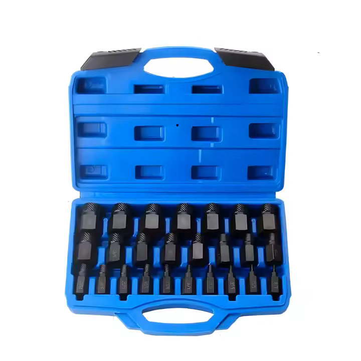 Podofo 25Pcs Screw Extractor Set, Hex Head Multi-Spline Easy Out Bolt Extractor Set, Damaged Screw Extractor Set, Cr-Mo Rounded Bolt Remover - 1