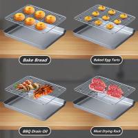 Juego De Bandeja Para Barbacoa De Acero Inoxidable Con Soporte De Enfriamiento Desmontable Y Plancha Multifuncional Para Cocina Bandeja Para Hornear Antiadherente HOCOSHINE - details 4