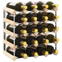 vidaXL Botellero para 20 botellas de madera maciza de pino - details 0