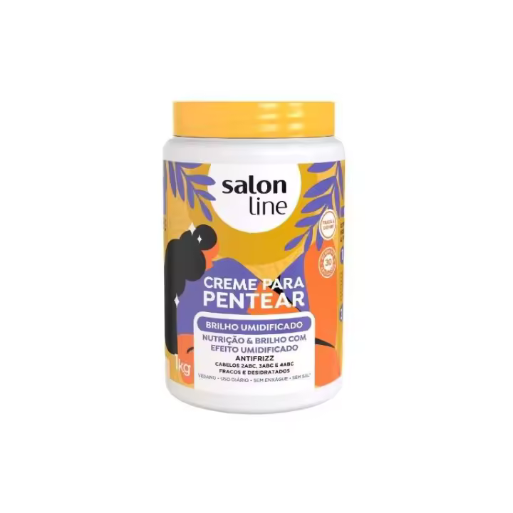 SALON LINE - CREMA PARA PEINAR EFECTO MOJADO PARA CABELLO ONDULADOS DE 1 KG - 1