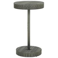 vidaXL Mesa de jardín de ratán sintético 60,5x106 cm en color Gris/Marrón/Negro | estructura resistente ideal para salón dormitorio o estudio - details 0