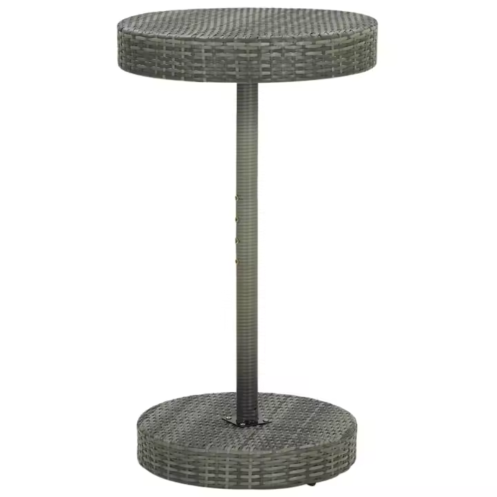 vidaXL Mesa de jardín de ratán sintético 60,5x106 cm en color Gris/Marrón/Negro | estructura resistente ideal para salón dormitorio o estudio - 1