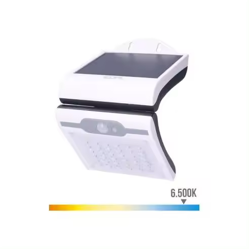 EDM Aplique Solar 2W 220lm 6.500K con Sensor Blanco - EDM - 31846 Aplique solar Iluminación Exterior Solar Led - 1
