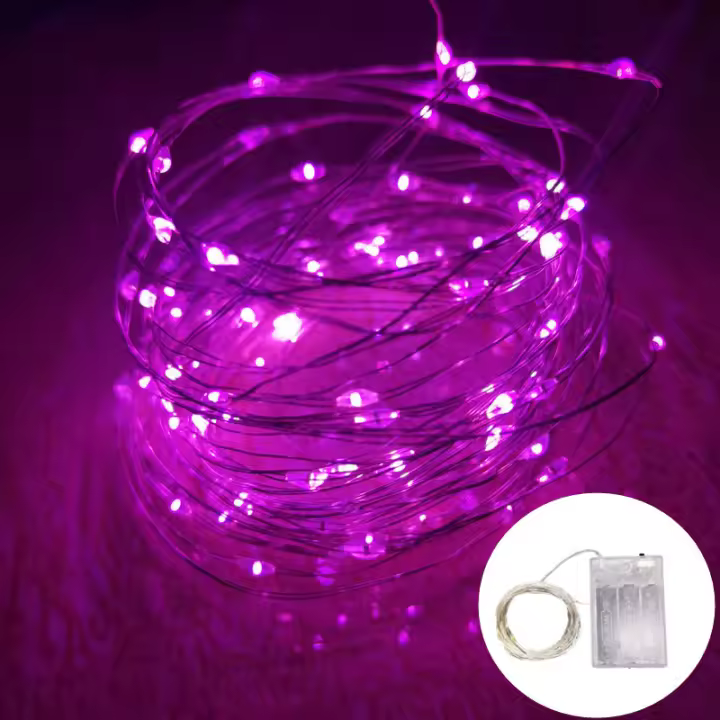 Luces De Fairy LED Con Alambre De Cobre Potenciado Por Batería Para Decoración De Bodas Navidad Jardín Fiesta Dormitorio 1/2/3/5/10/20M - 1
