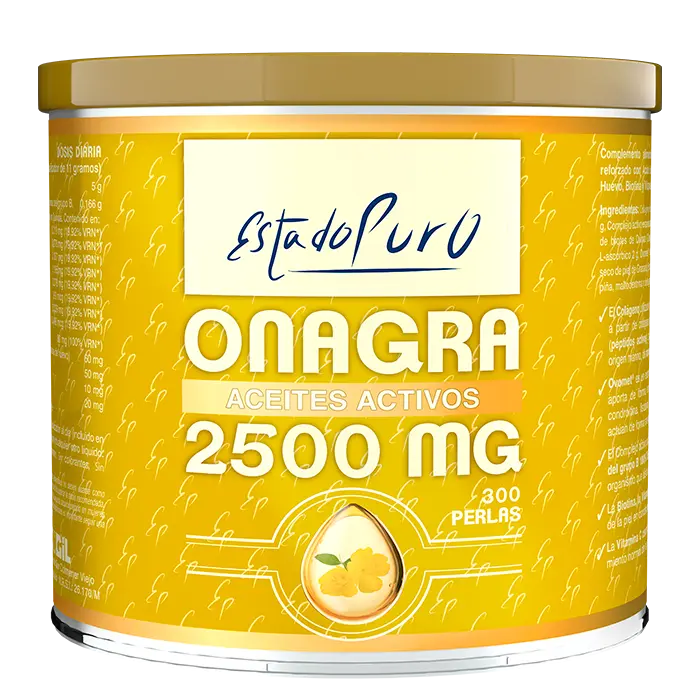 Aceite de Onagra Estado Puro 2500mg por Dosis Diaria - 300 Perlas de Onagra de 500mg con Vitamina E - Aceite de Semillas de Onagra Prensado en Frio Rico en Omega 6 y 10% GLA | Cuídate con TONGIL - 1