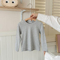 Camiseta De Algodón Para Niños Y Niñas Con Manga Larga En 9 Colores Estilo Casual Solido Base Coat Ropa De Ocio Unisex - details 17