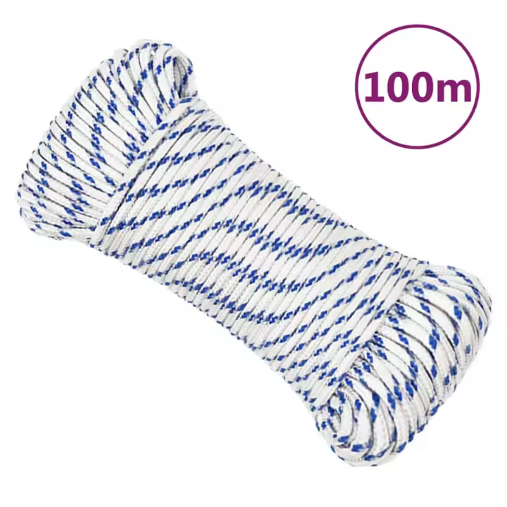 vidaXL Cuerda de barco polipropileno 3 mm 100 m cuerda Color Amarillo,  Azul,  Blanco y azul y mas - 1