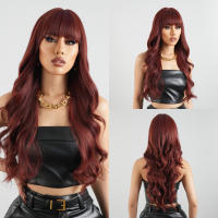 Peluca Sintética GEMMA Larga Ombre Marrón Vino Rojo Con Franja Rizado Resistente a Altas Temperaturas Pelo Falso Natural Para Mujeres Cosplay 26+ Pulgadas Densidad 130% Capa Promedio - details 11