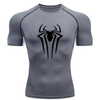 Camiseta De Deporte Para Hombre Con Estampado De Araña T-Shirt De Compresión Para Gimnasio Transpirable Y Secado Rápido Manga Corta Estilo Y2K Para Verano - details 6