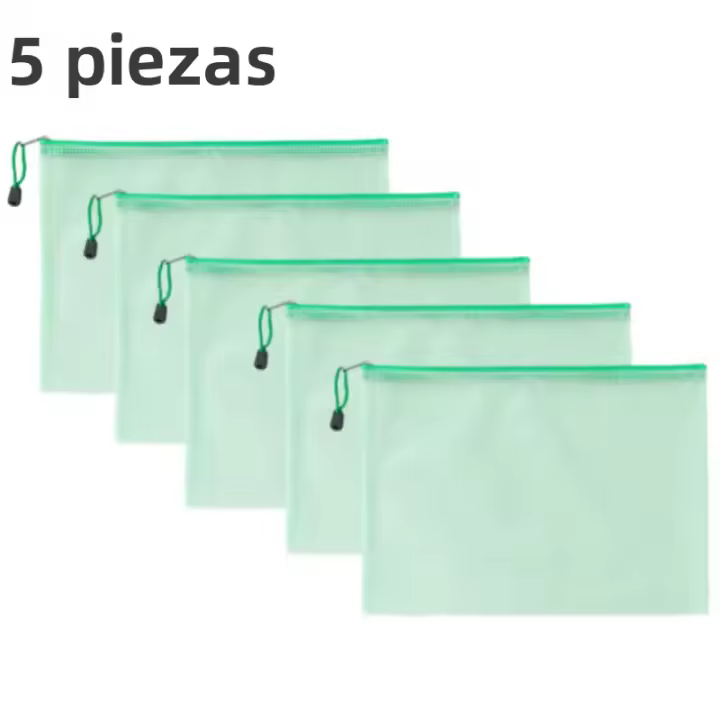 Bolsa De Documentos Transparente Impermeable Con Cierre De Cremallera Tamaños Múltiples Para Pruebas Estaciónery - 1