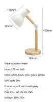 Lámpara De Mesa Creativa Nórdica Con Cabeza Giratoria LED Protección De Ojos Para Lectura Y Dormitorio Estilo Moderno Material Madera Y Hierro - details 9