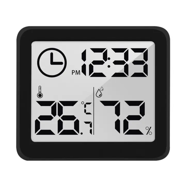 Termómetro Y Higrómetro Digital Ultrafino Para El Hogar Con Pantalla LCD Reloj De Pared Dispositivo Inteligente Simple - 1