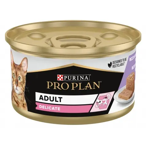 Pro Plan Adult Delicate Pavo Lata Gatos 24 X 85 Gr - 1