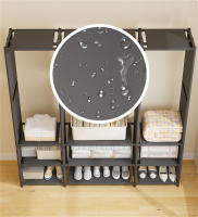 Perchero de pie y Zapatero Pared para Ropa Abrigos Estantería ropa estante MODA zapato armario empotrado organizador Vestíbulo CON TELA - details 5
