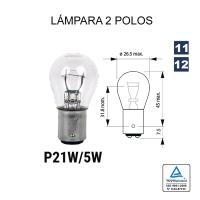 BOMBILLA LAMPARA P21/5 12V 5W BAY15D (PACK 10 UNIDADES)COCHE MOTO - details 0