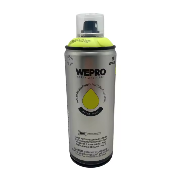 MTN WEPRO AMARILLO FLUOR 400ml - base agua, alta opacidad, muy duradero, bajo olor, gran adherencia, secado rápido, multisuperficie, para interior y exterior - 1