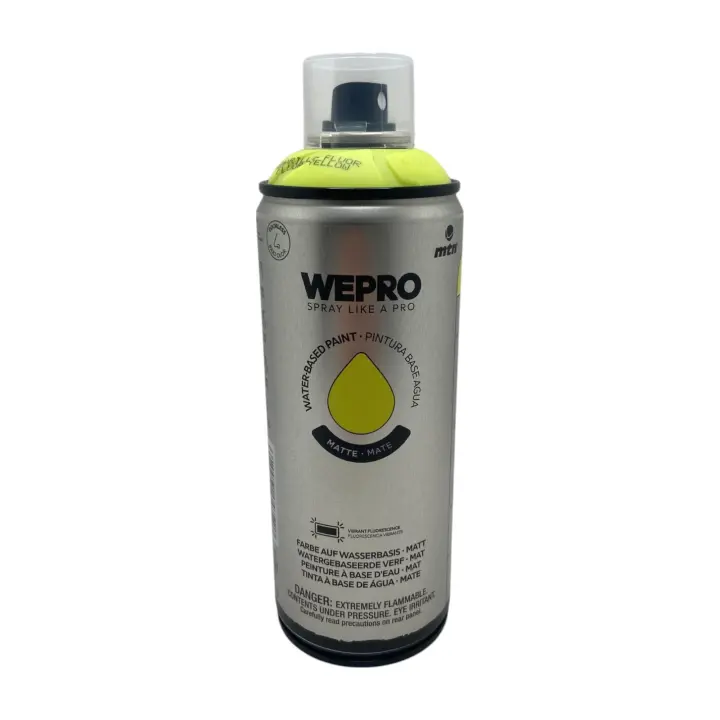 MTN WEPRO AMARILLO FLUOR 400ml - base agua, alta opacidad, muy duradero, bajo olor, gran adherencia, secado rápido, multisuperficie, para interior y exterior - 1