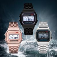 Reloj De Pulsera Deportivo Digital LED Multifuncional Para Hombres Y Mujeres F91W Correa De Acero Cuadro De Arco Índice Material De Aluminio Reloj De Negocios - details 12