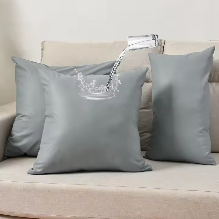 Funda De Cojín Elástica PU Impermeable De Color Sólido Soporte Lumbar Para Sofa Y Oficina Sin Núcleo De Almohada - 1